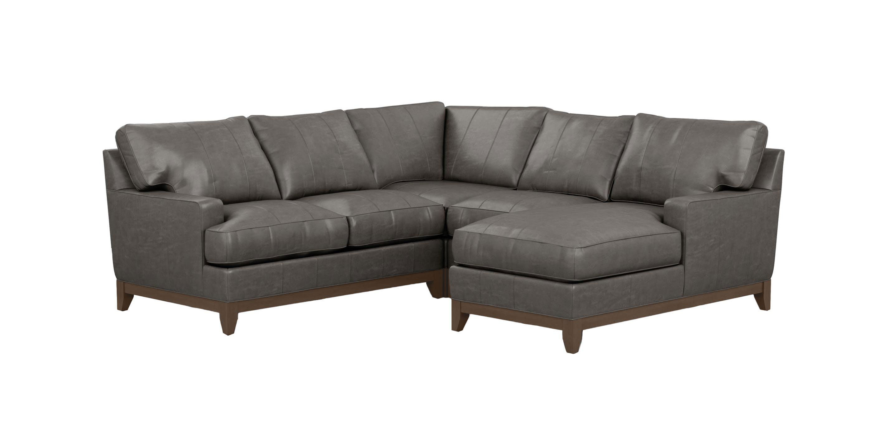 Arcata Four-Piece Leather Sectional with Chaise_1