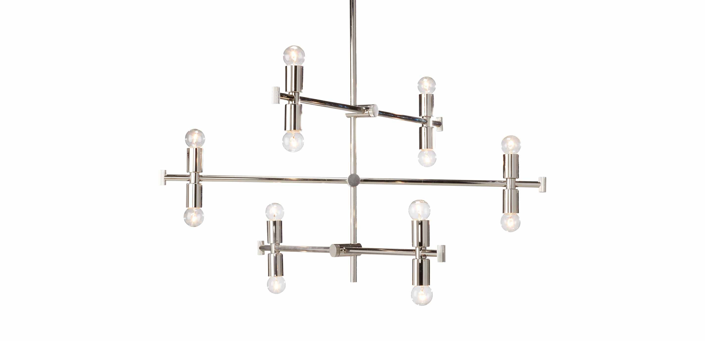 Cullen 12-Light Chandelier, Polished Nickel