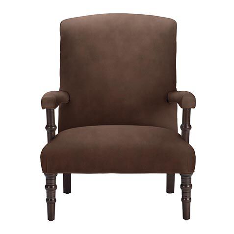 Chamberlain Scroll-Back Leather Accent Chair image 721078