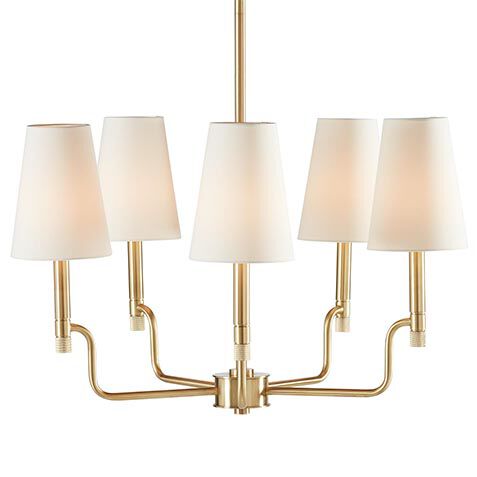 Turnbull Small Chandelier, Polished Brass image 093057