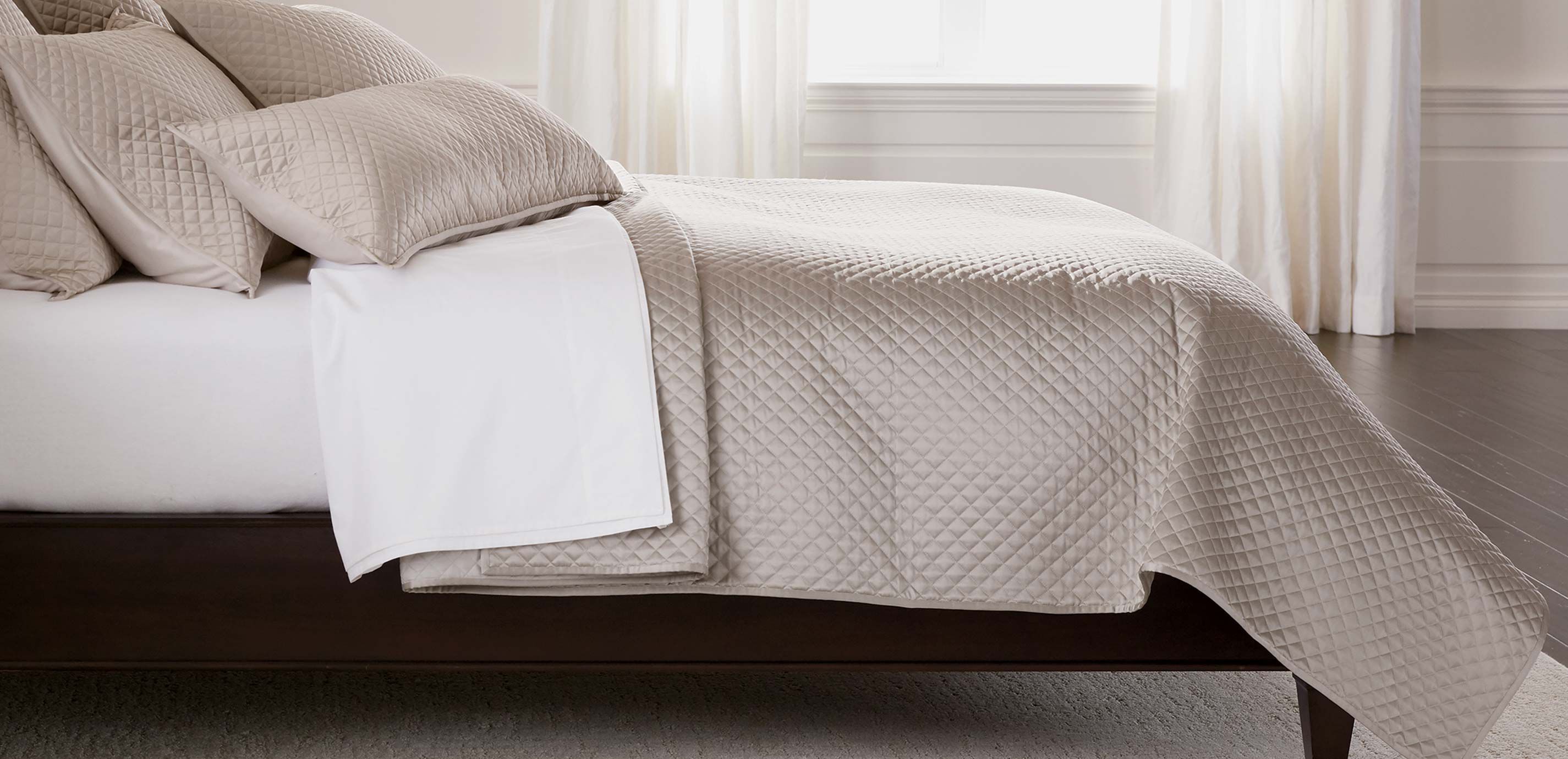 Salena Quilted Coverlet, Taupe