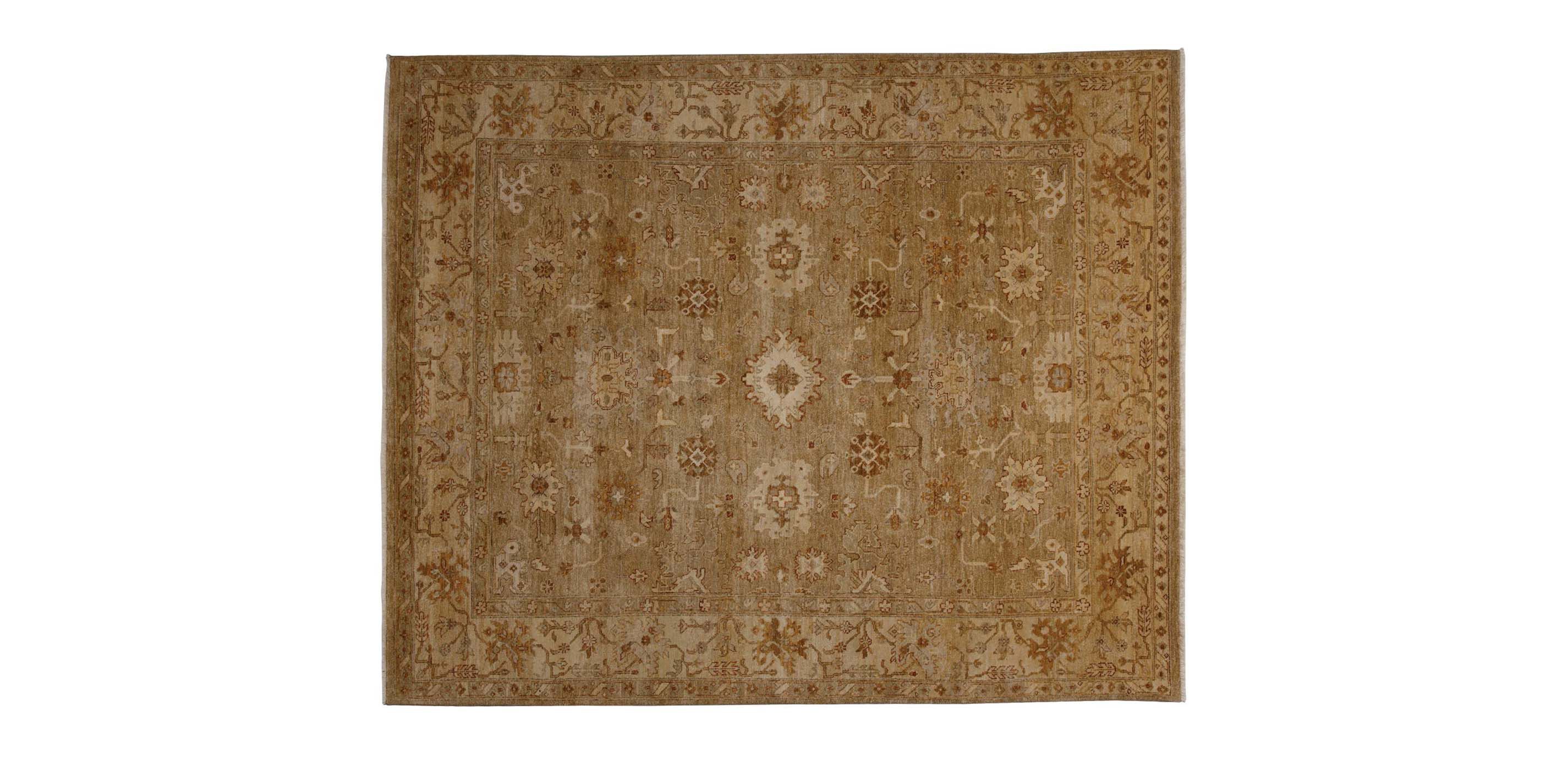 Oushak Rug, Light Gold/Ivory