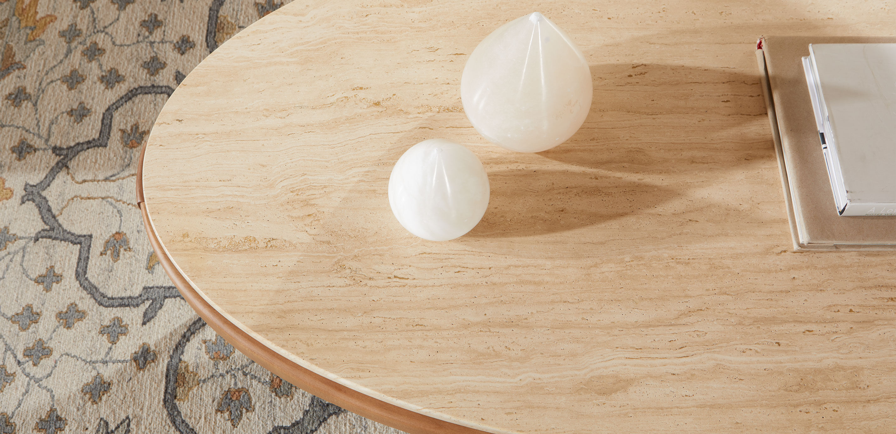 Draper Oval Travertine Coffee Table_6