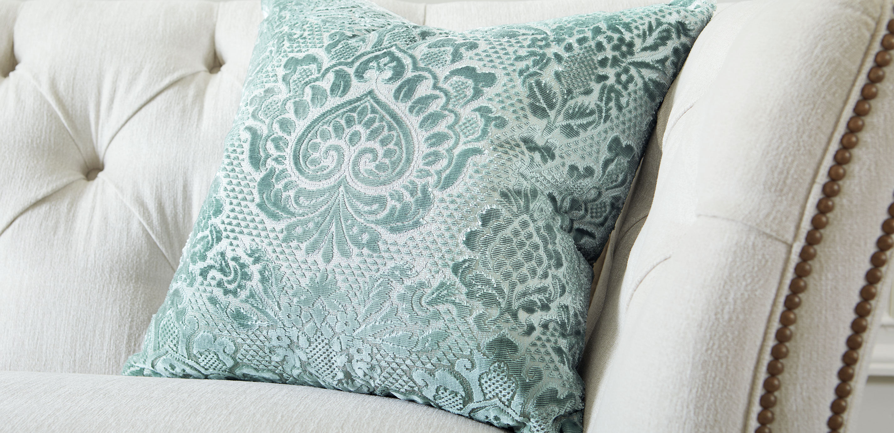 Modern Damask Silk Velvet Square Pillow_2