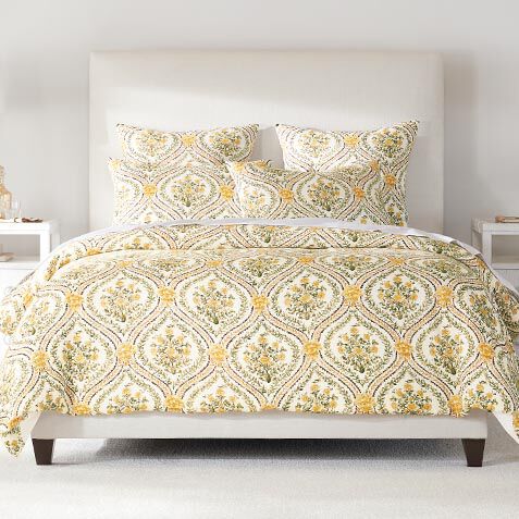 Gold Floral Duvet Cover and Shams Set image 036242SET