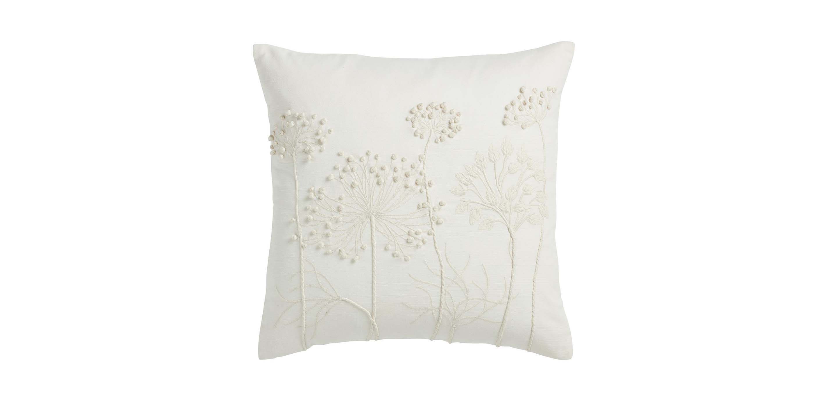 French Knotted Pillow, Ivory