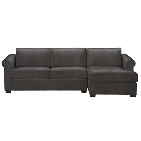 Spencer Roll-Arm Build-Your-Own Leather Sectional, 24"D image 722SPR