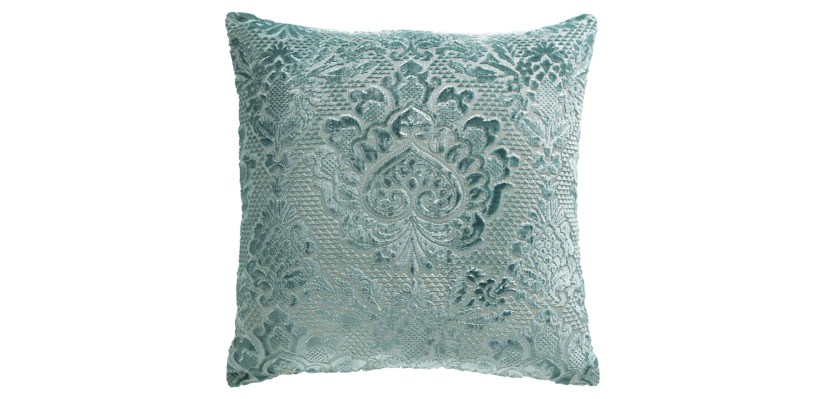 Modern Damask Silk Velvet Square Pillow