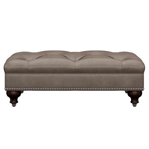 Anton Leather Ottoman image 727299