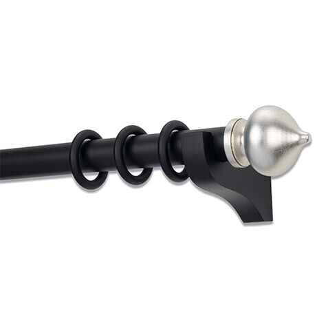 Drapery Hardware Set with Metallic Turnip End Cap Finial image metallicturnip