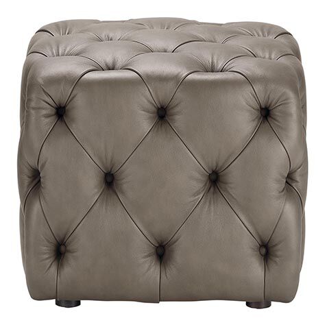 Callahan Tufted Leather Ottoman image callahanlthott