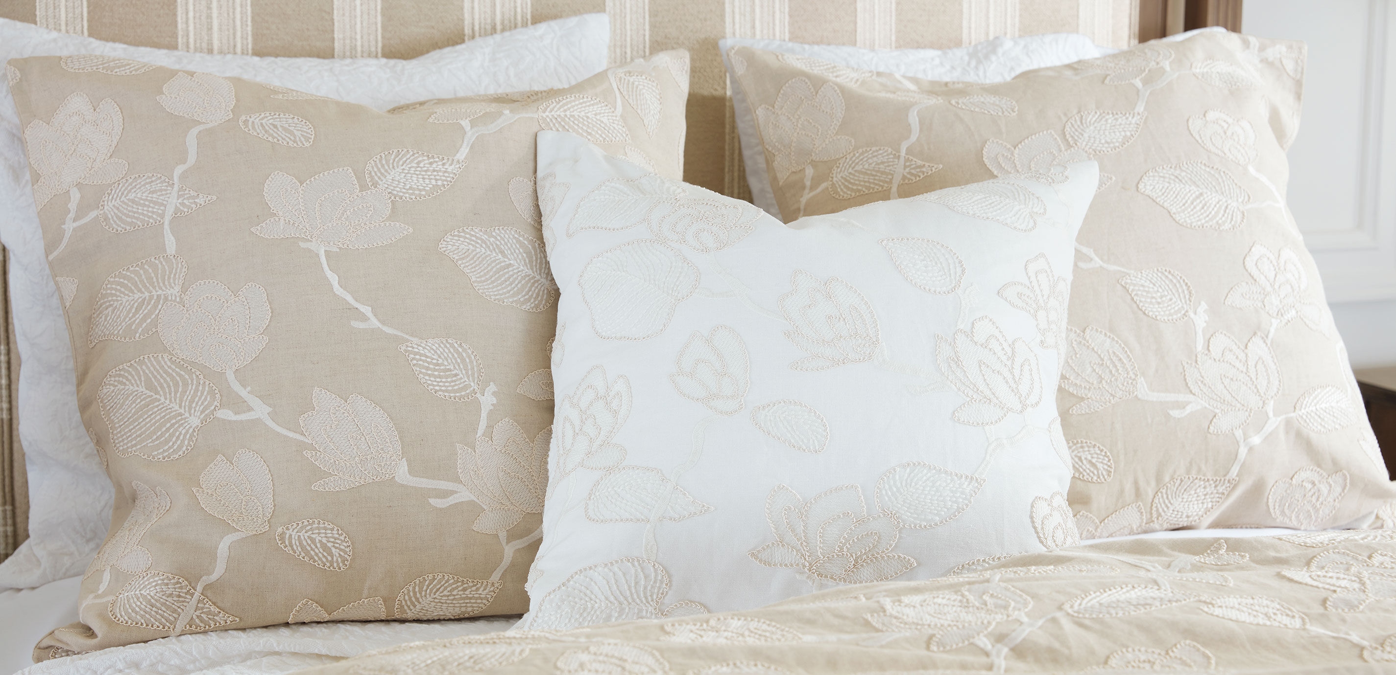 Linen-Blend Floral Embroidered Euro Sham_1