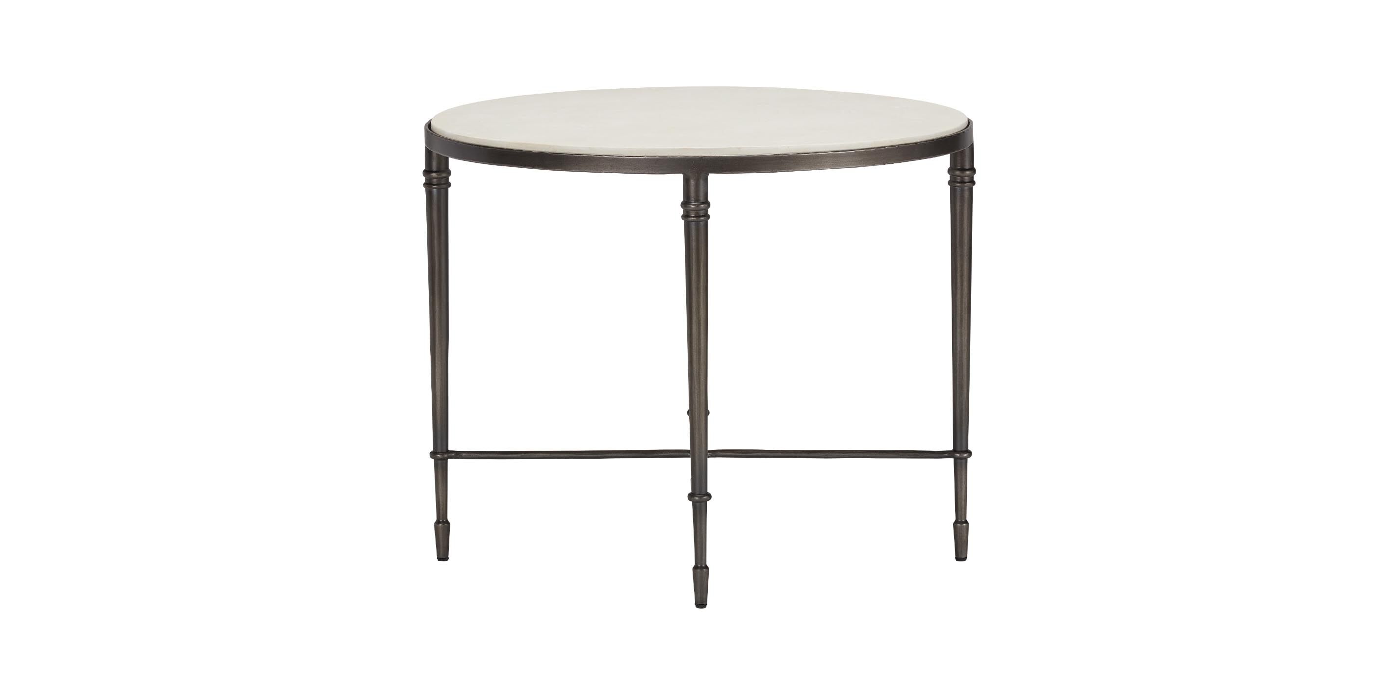 Valeria Stone-Top Oval End Table