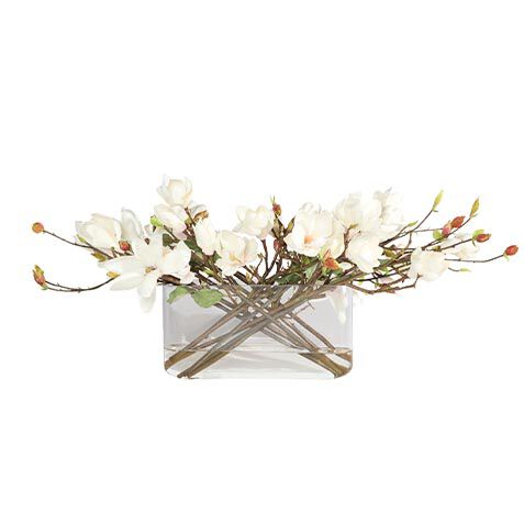 Magnolia Arrangement in Linear Vase image 443804   WHT