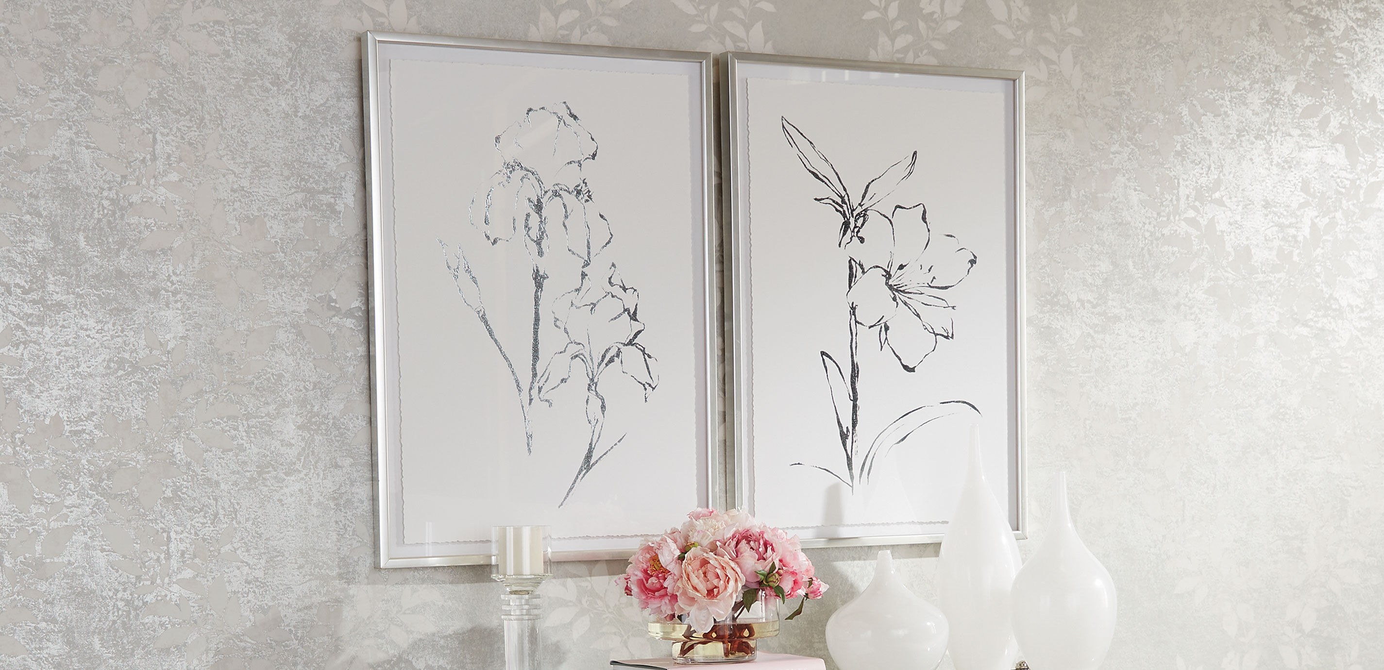Silver Foil Floral I_3
