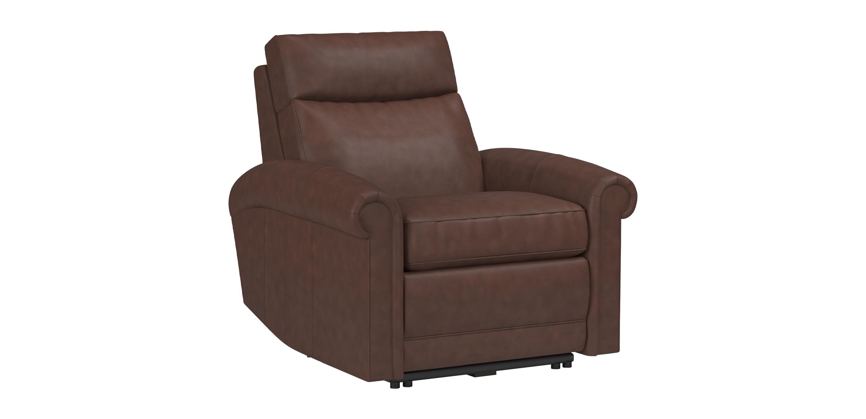 Conover Roll-Arm Leather Recliner
