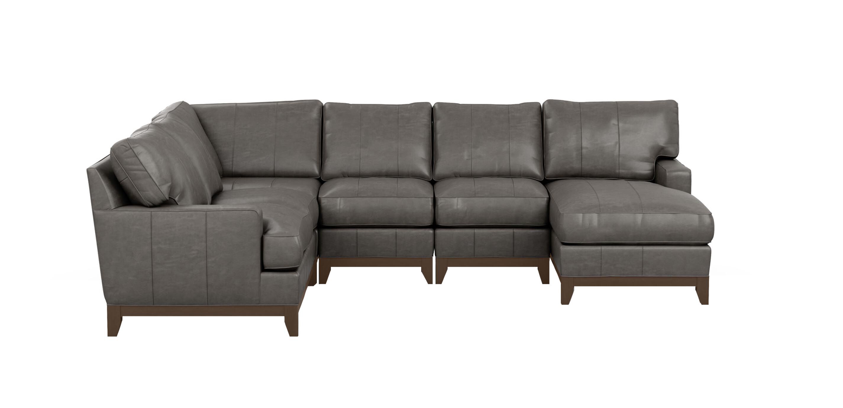 Arcata Five-Piece Leather Sectional with Chaise_2