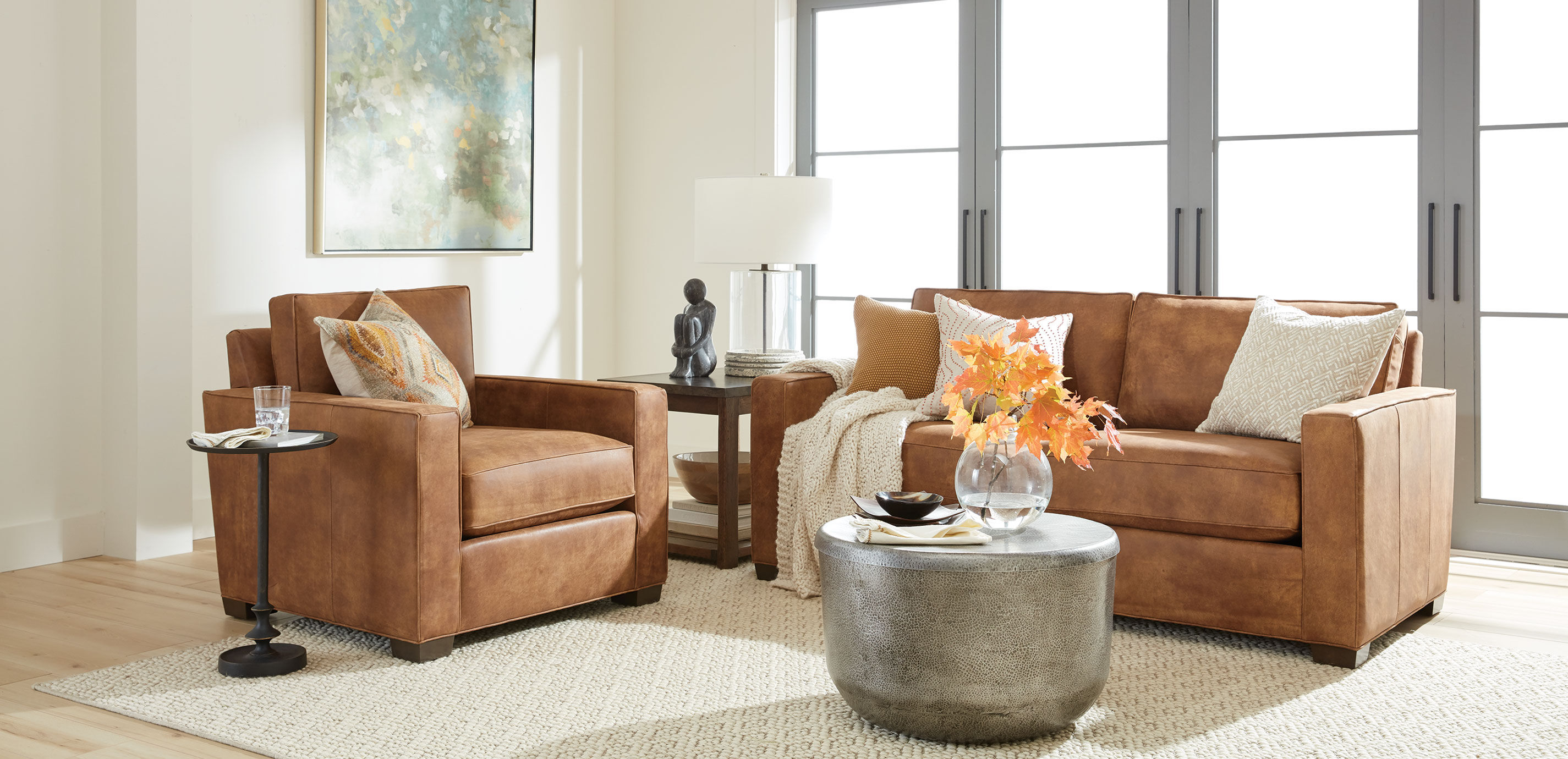 Spencer Track-Arm Leather Chair - 24in Depth_2