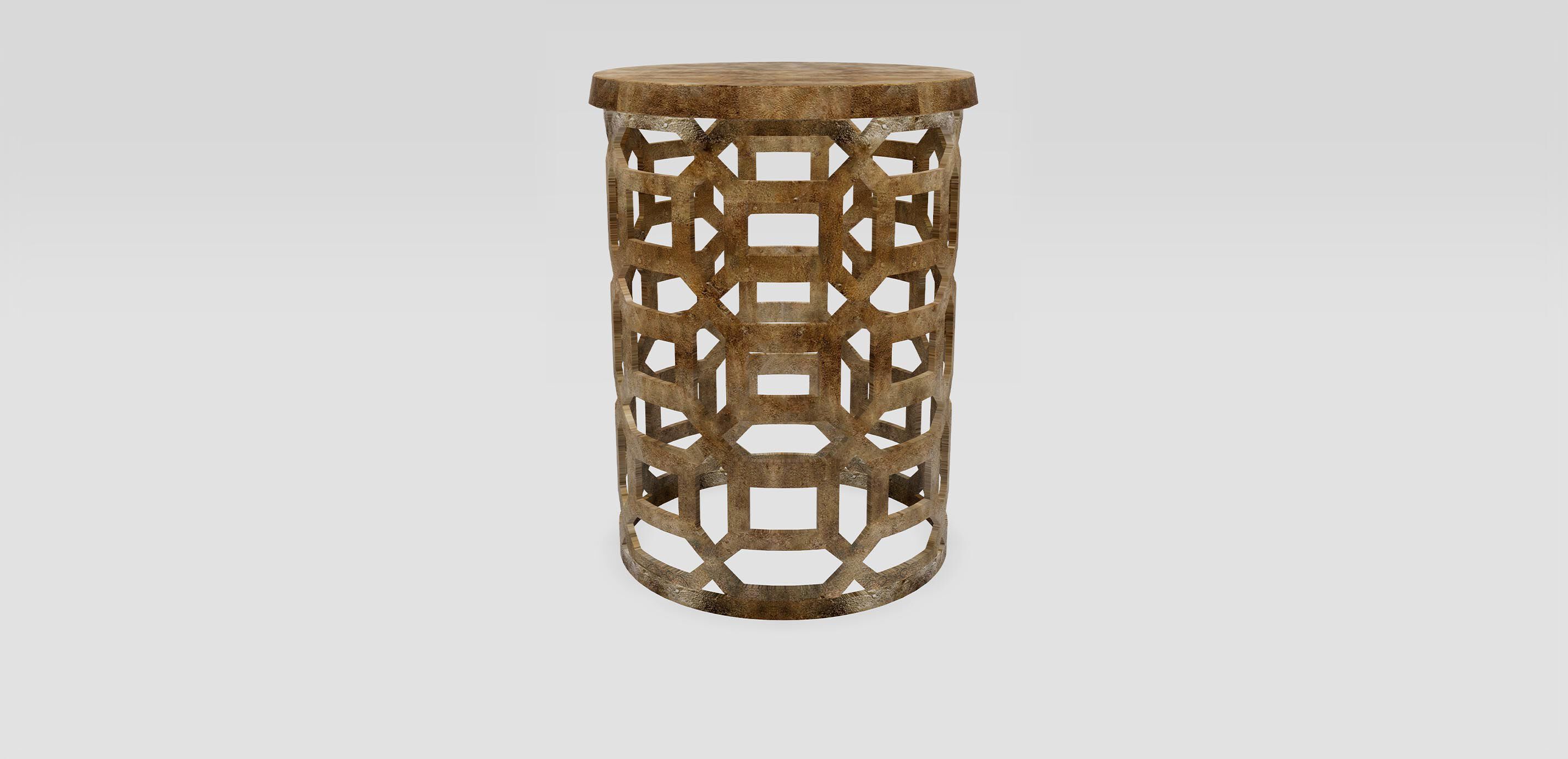 Bennie Pierced Brass Stool 1