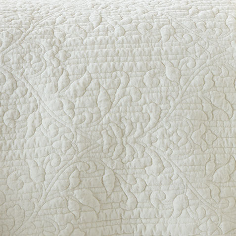 Garment-Dyed Velvet Quilted Coverlet and Shams Set, Ivory Product Tile Hover Image 032019IVOSET