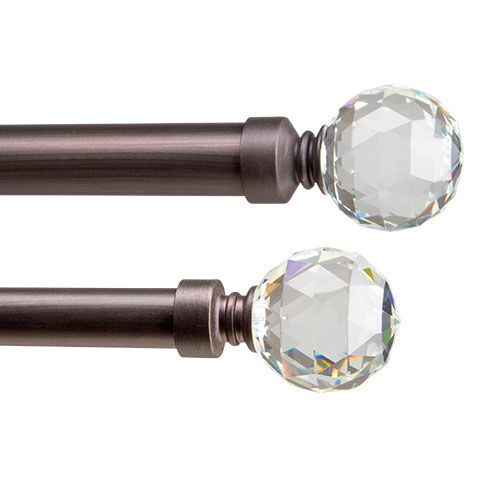 Glass Faceted Ball Finial Hardware Set image metalglassfecetedball