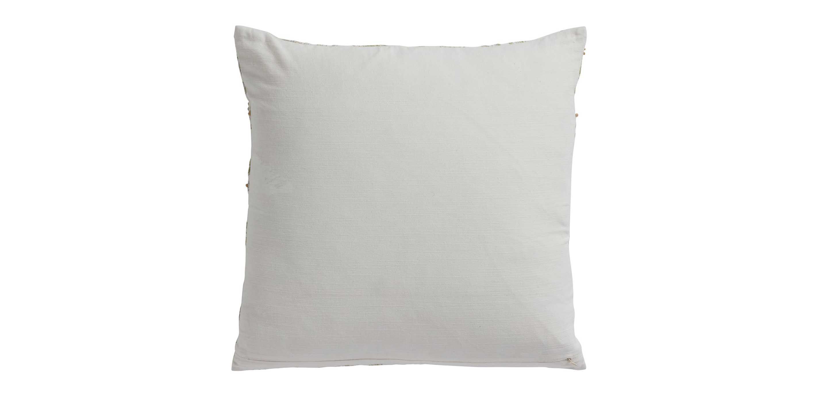 White and Green Embroidered Damask Pillow_1