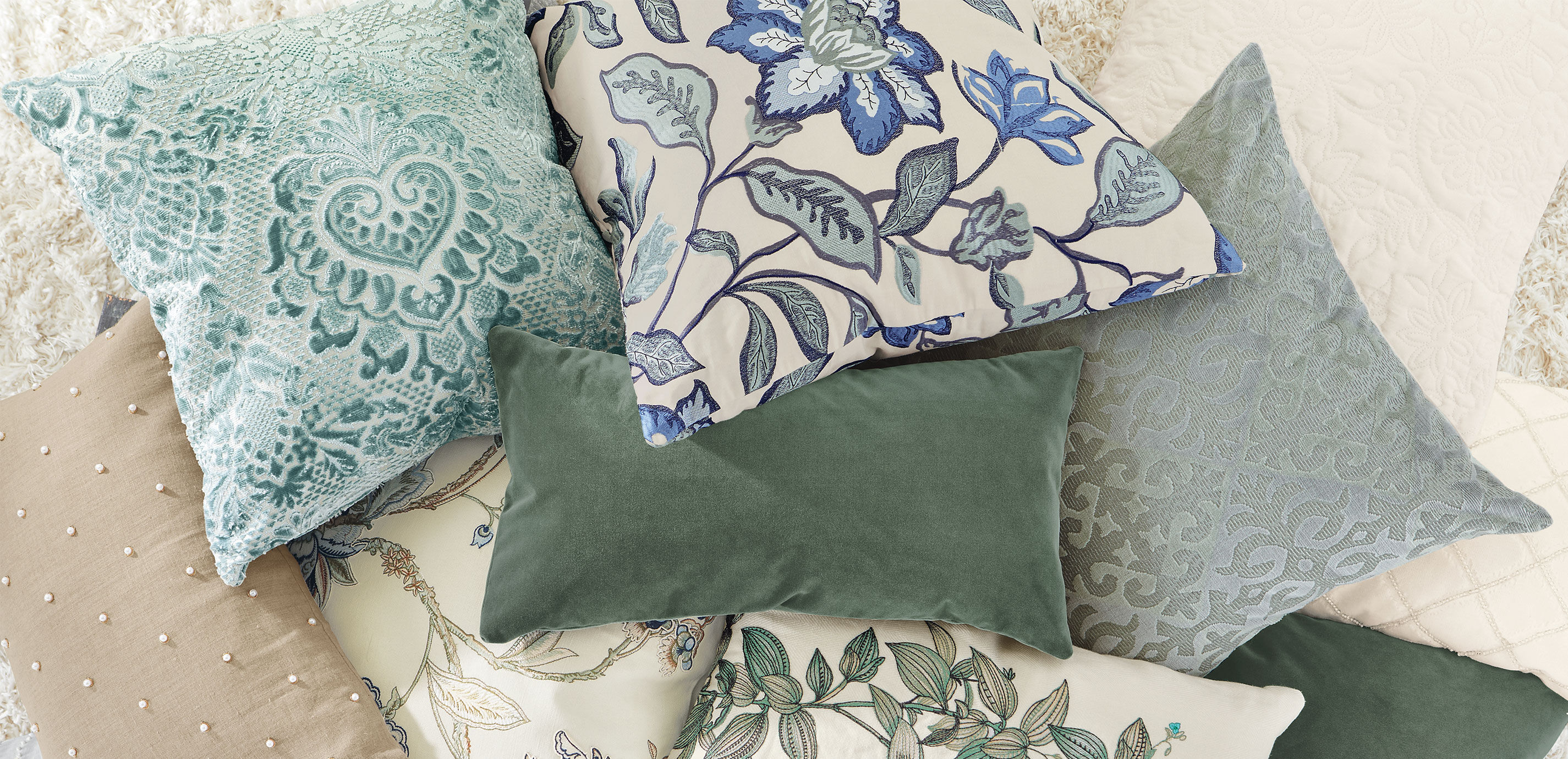 Blooming Floral Embroidered Square Pillow_3