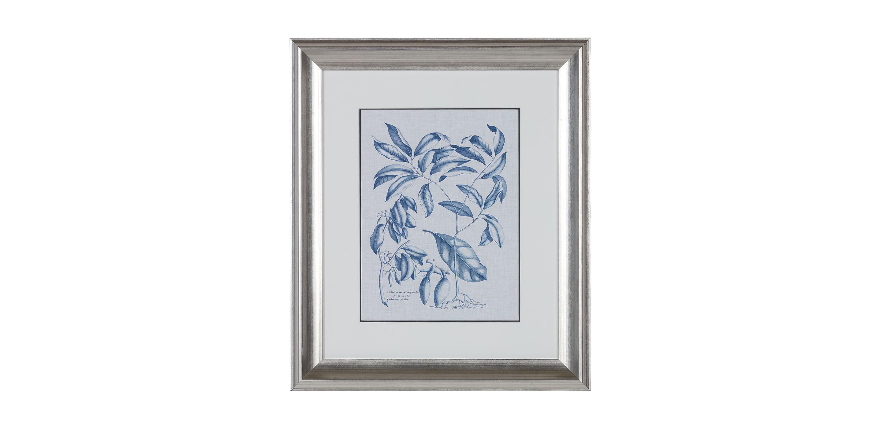 Navy and Linen Botanical I
