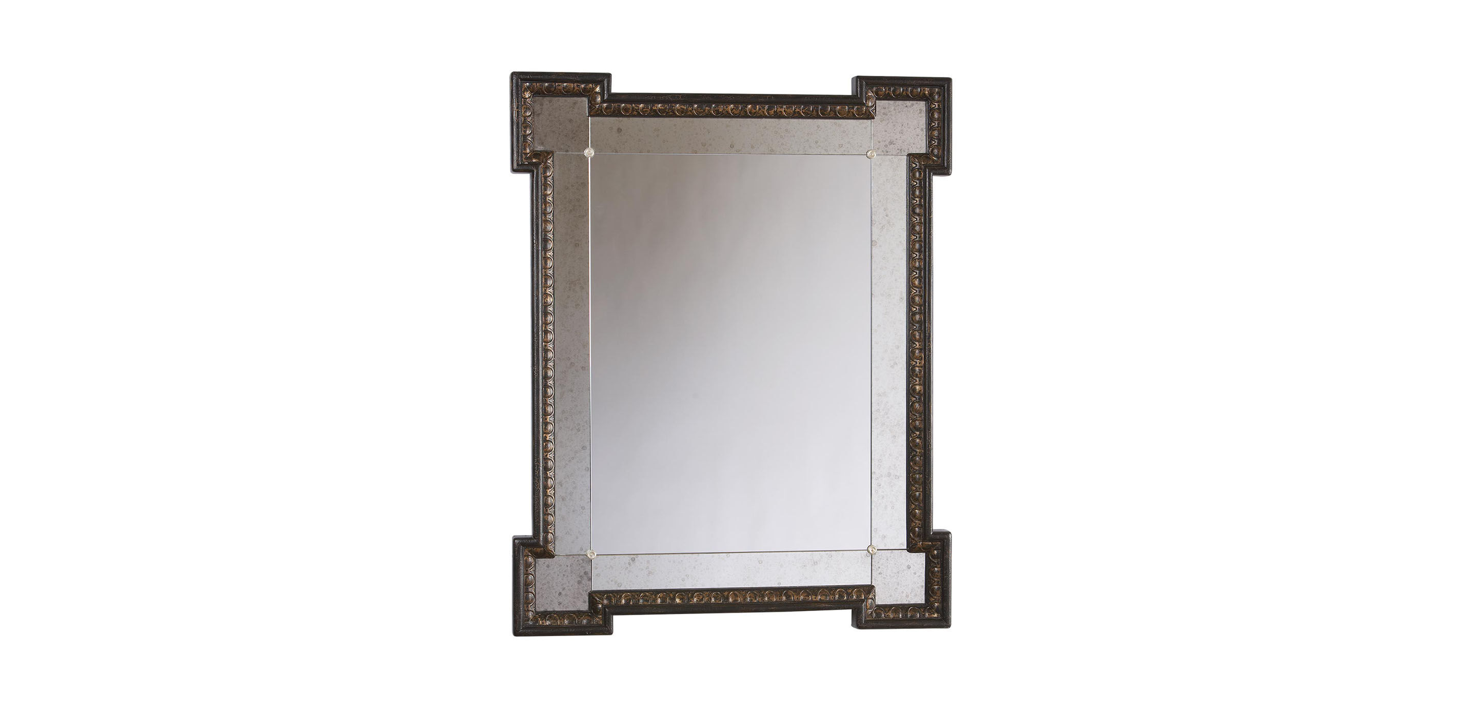 Black Crackle Turret Mirror