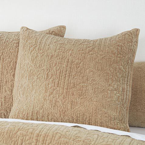 Garment-Dyed Velvet Euro Shams, Tan (set of 2) image 032019DPRTAN