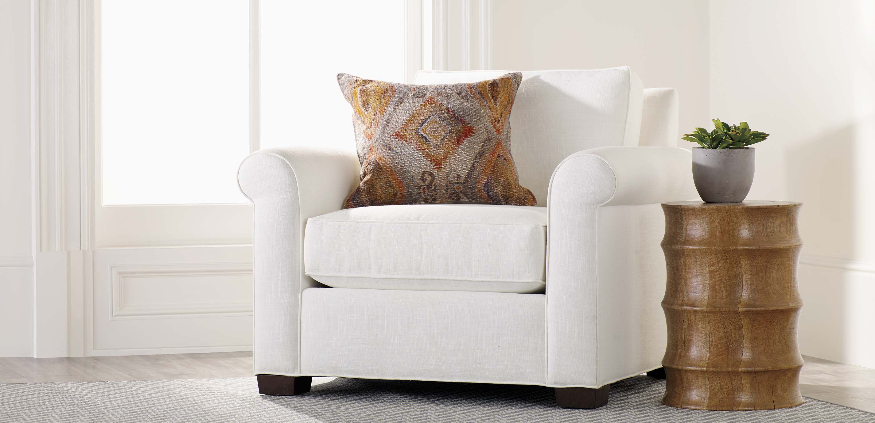 Spencer Roll-Arm Chair - 24in Depth