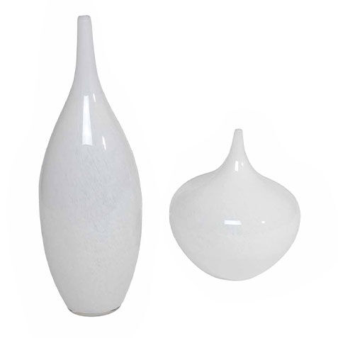 White Glass Goddess Vases image 432060