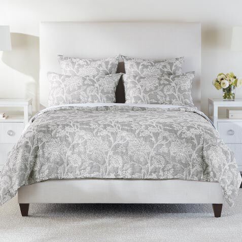 Floral Jacquard Duvet Cover and Shams Set, Gray image 036239GRYSET