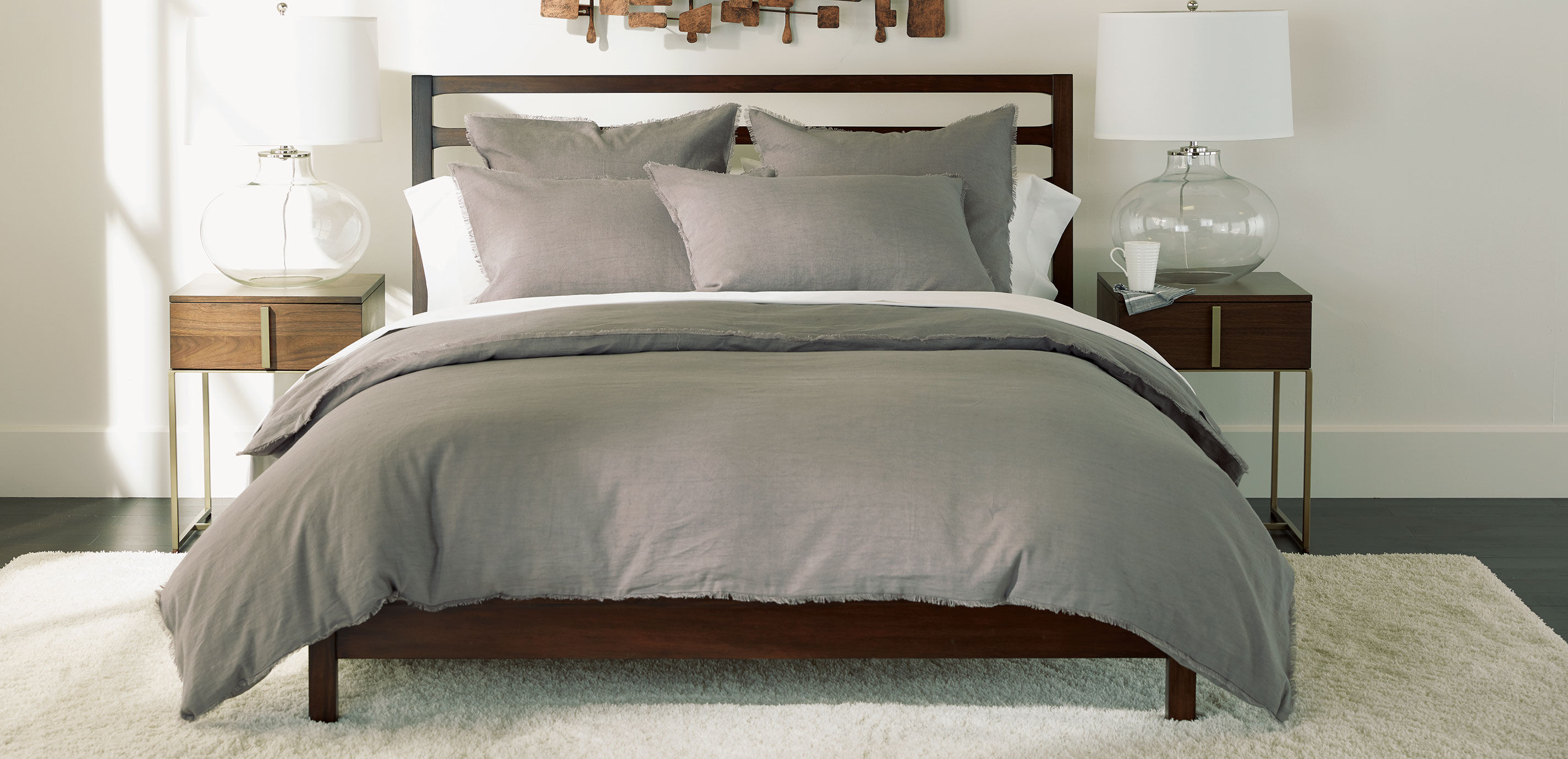 Gray Callyn Duvet Cover and Shams