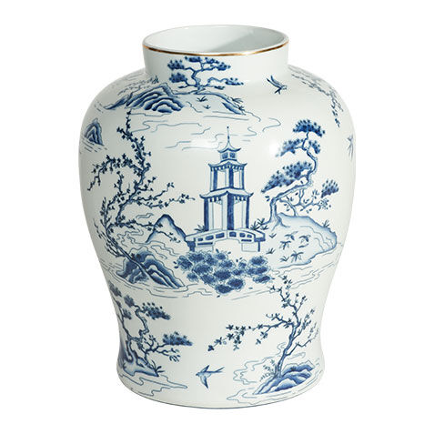 Chinoiserie Scene Porcelain Vase image 432431