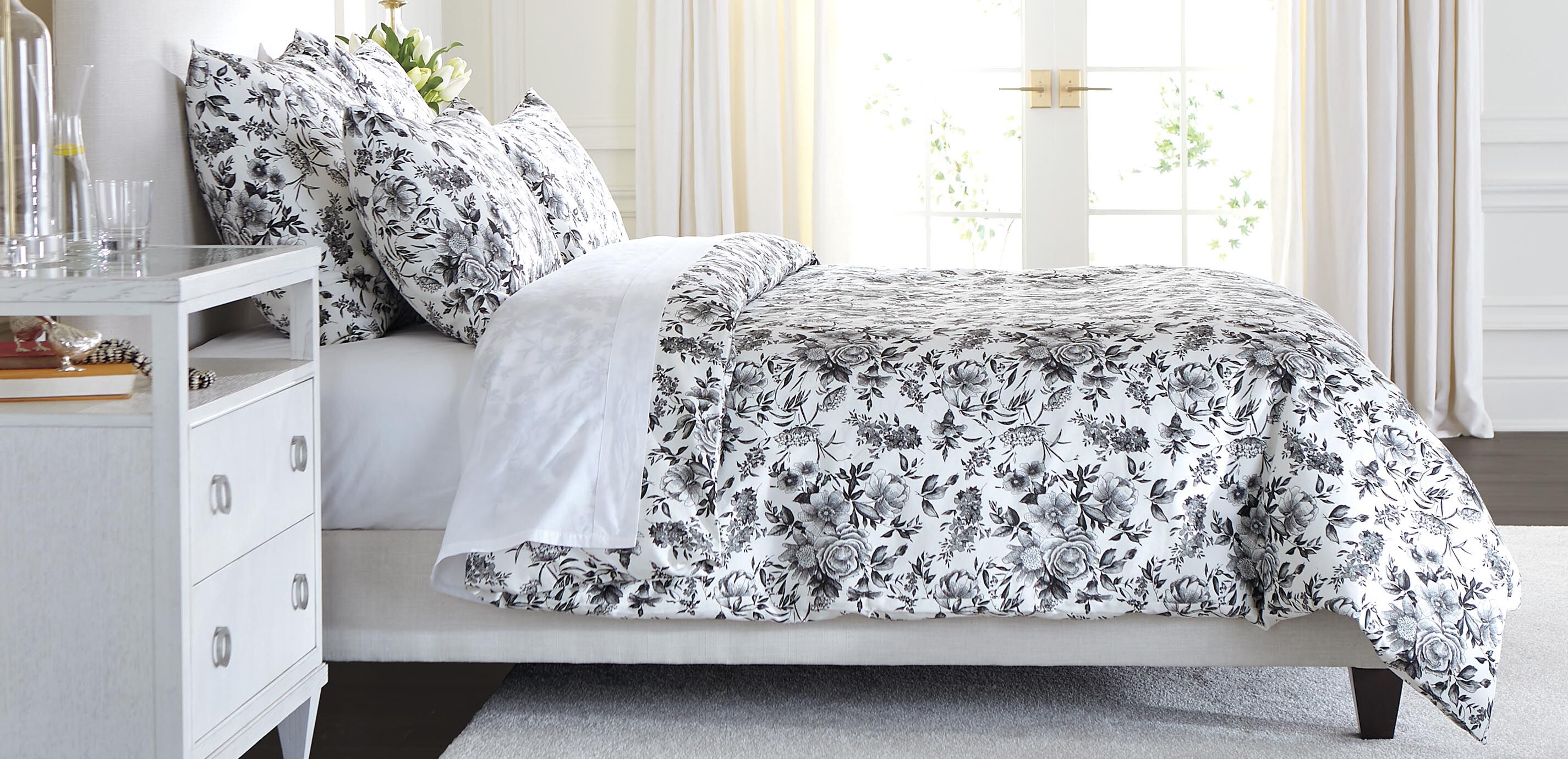 Black & White Printed Euro Sham_1