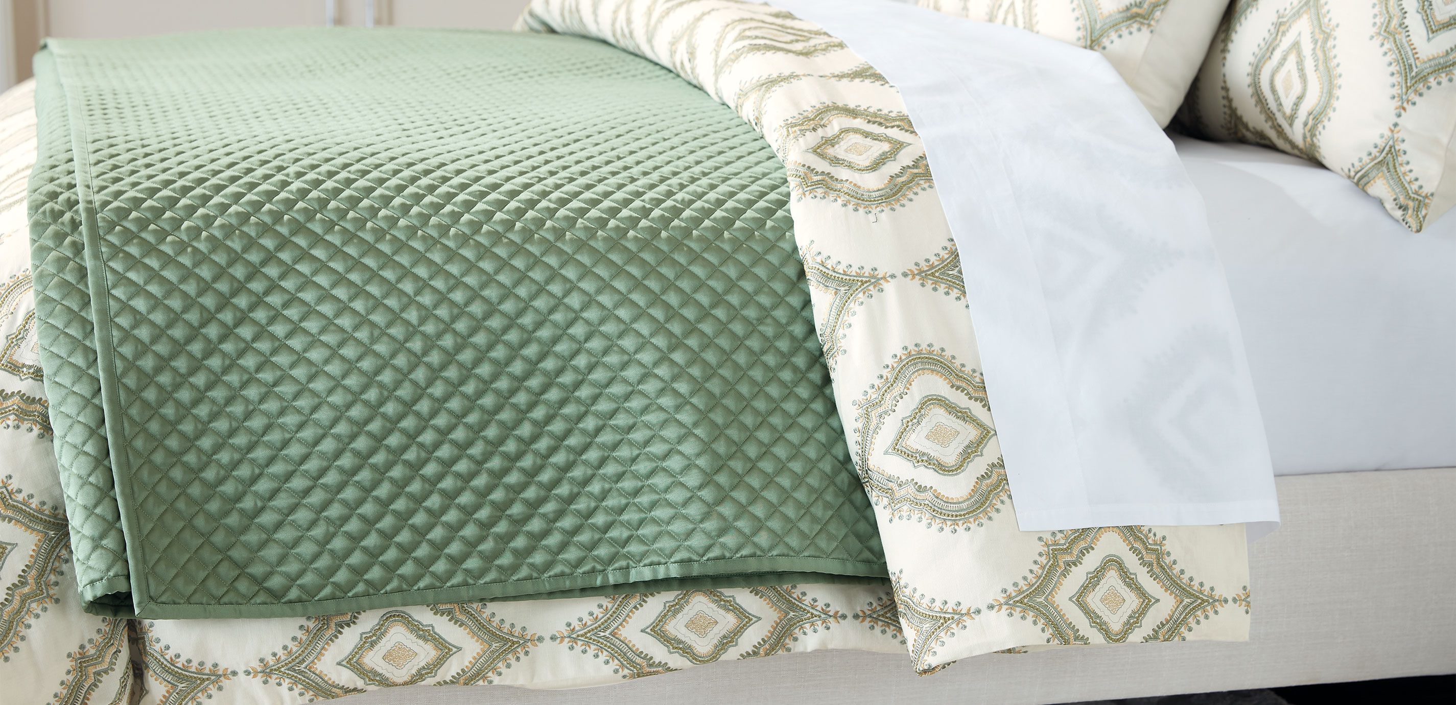 Salena Quilted Coverlet and Shams Set, Sage_8