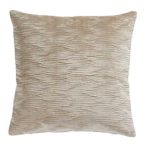 Beige Pleated Velvet Pillow image 065610