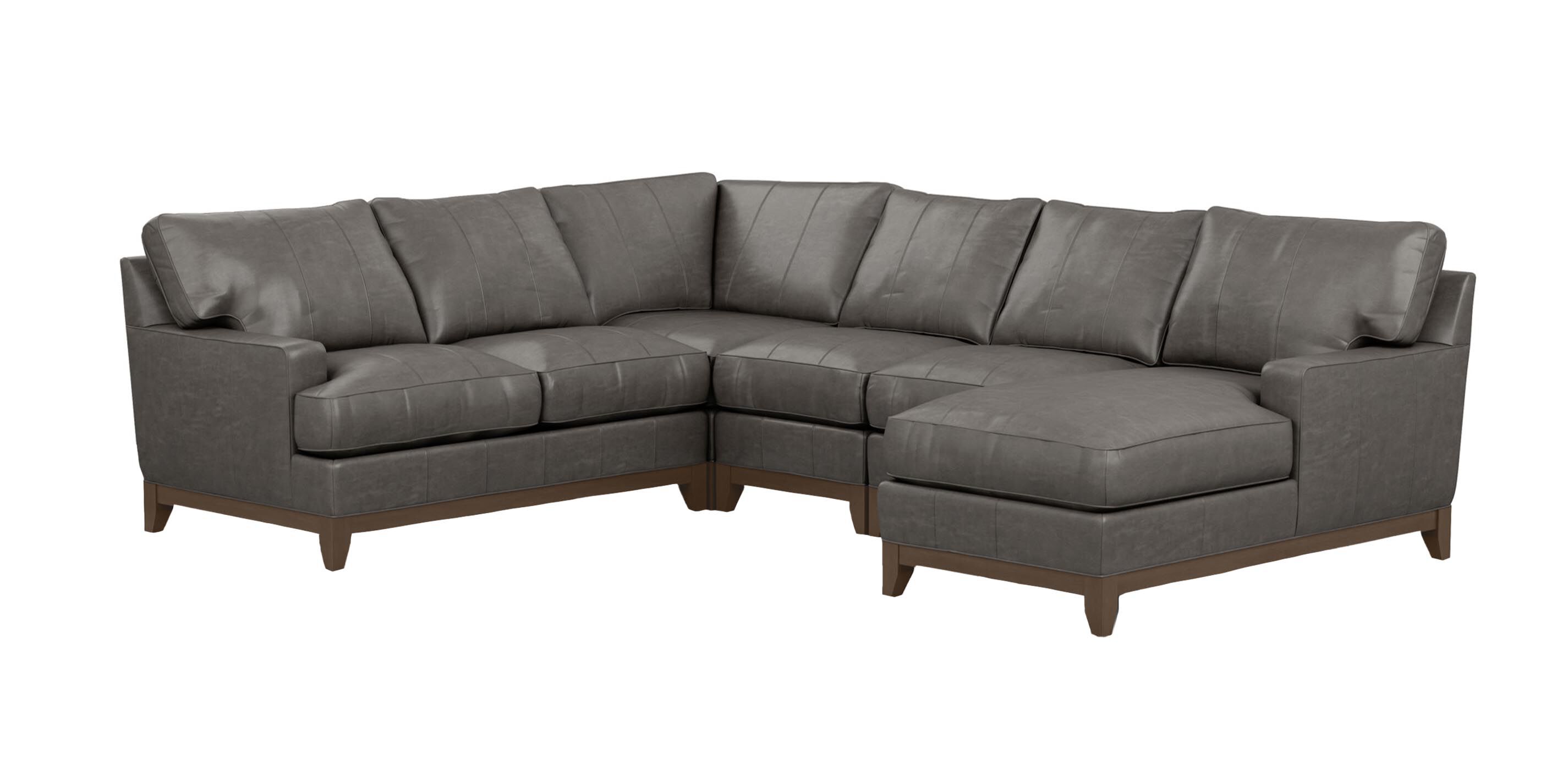Arcata Five-Piece Leather Sectional with Chaise_1