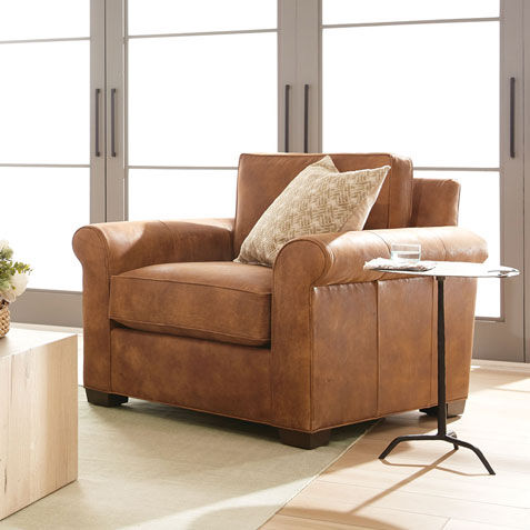 Spencer Roll-Arm Leather Chair Product Tile Hover Image spencerRAchairLTH