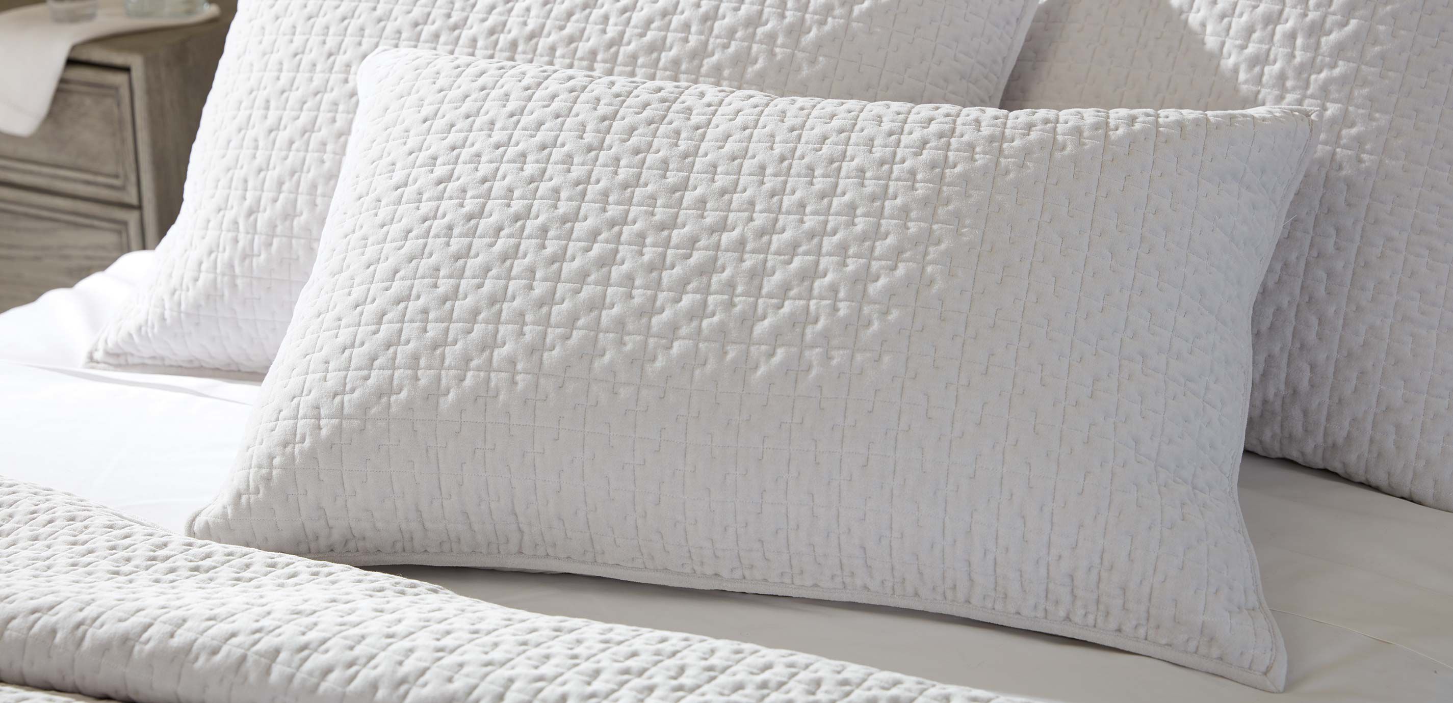 Salena Velvet Sham, Pearl
