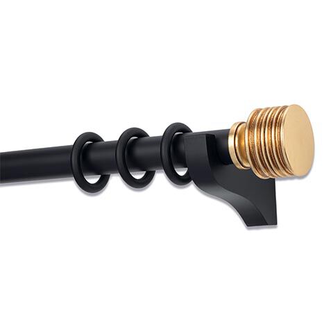 Drapery Hardware Set with Metallic Stacked End Cap Finial image metallicstacked