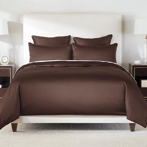 Salena Solid Duvet Cover and Shams Set, Espresso image 032012SETESP