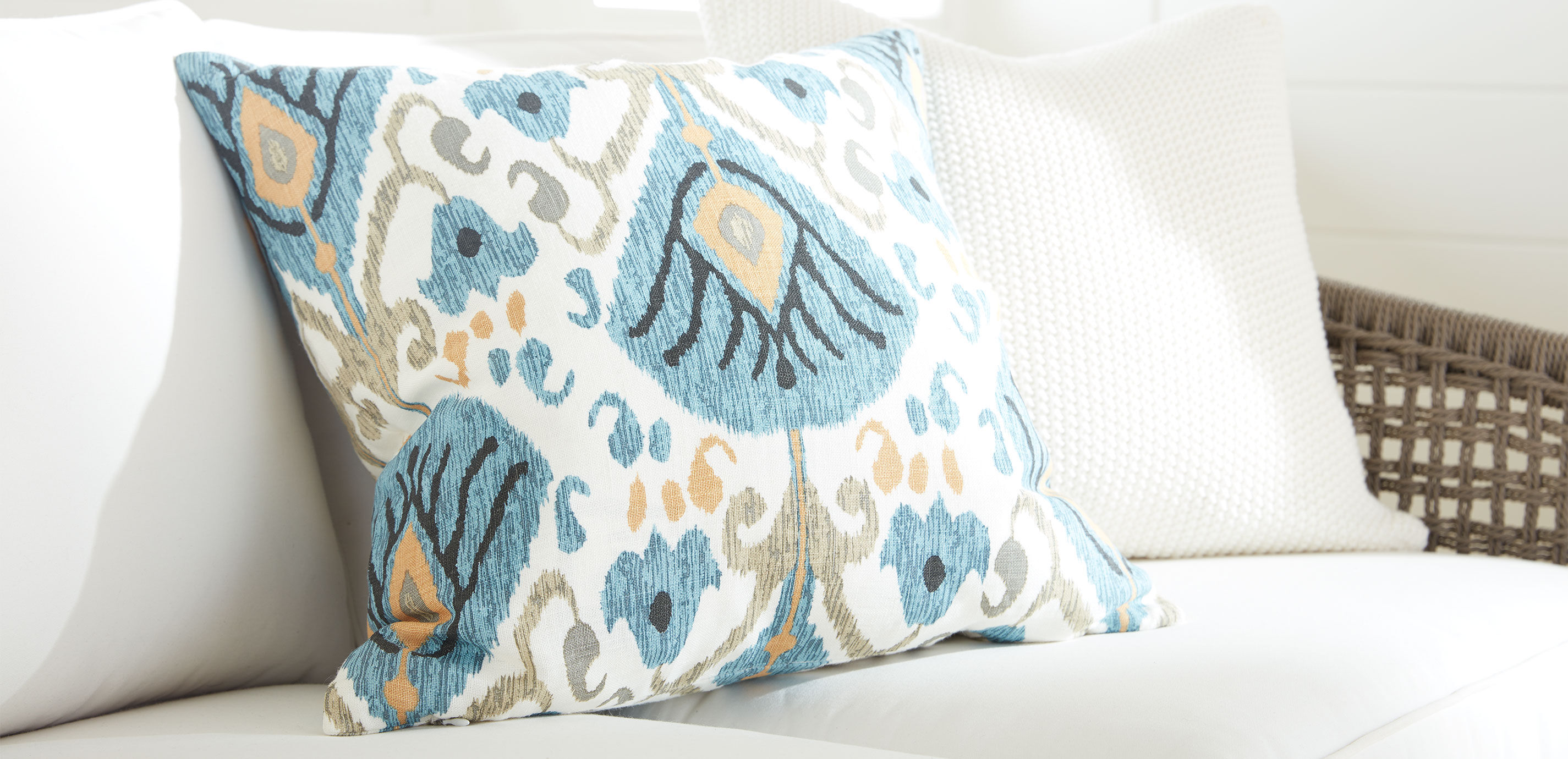 Blue Ikat Printed Pillow_1