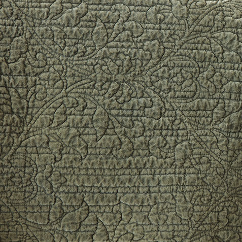 Garment-Dyed Velvet Quilted Coverlet and Shams Set, Sage Product Tile Hover Image 032019GRNSET