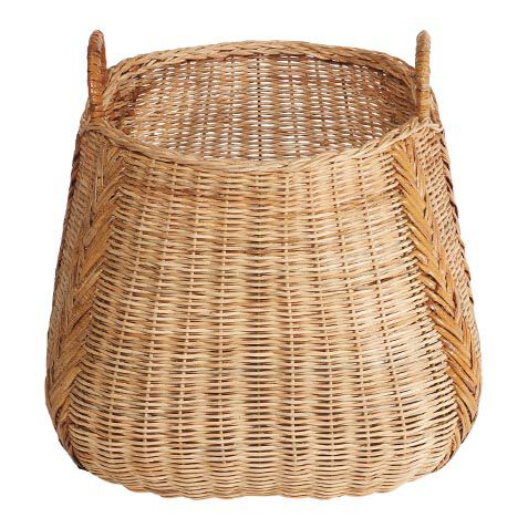 Large Braided Wicker Basket image 432474   NAT