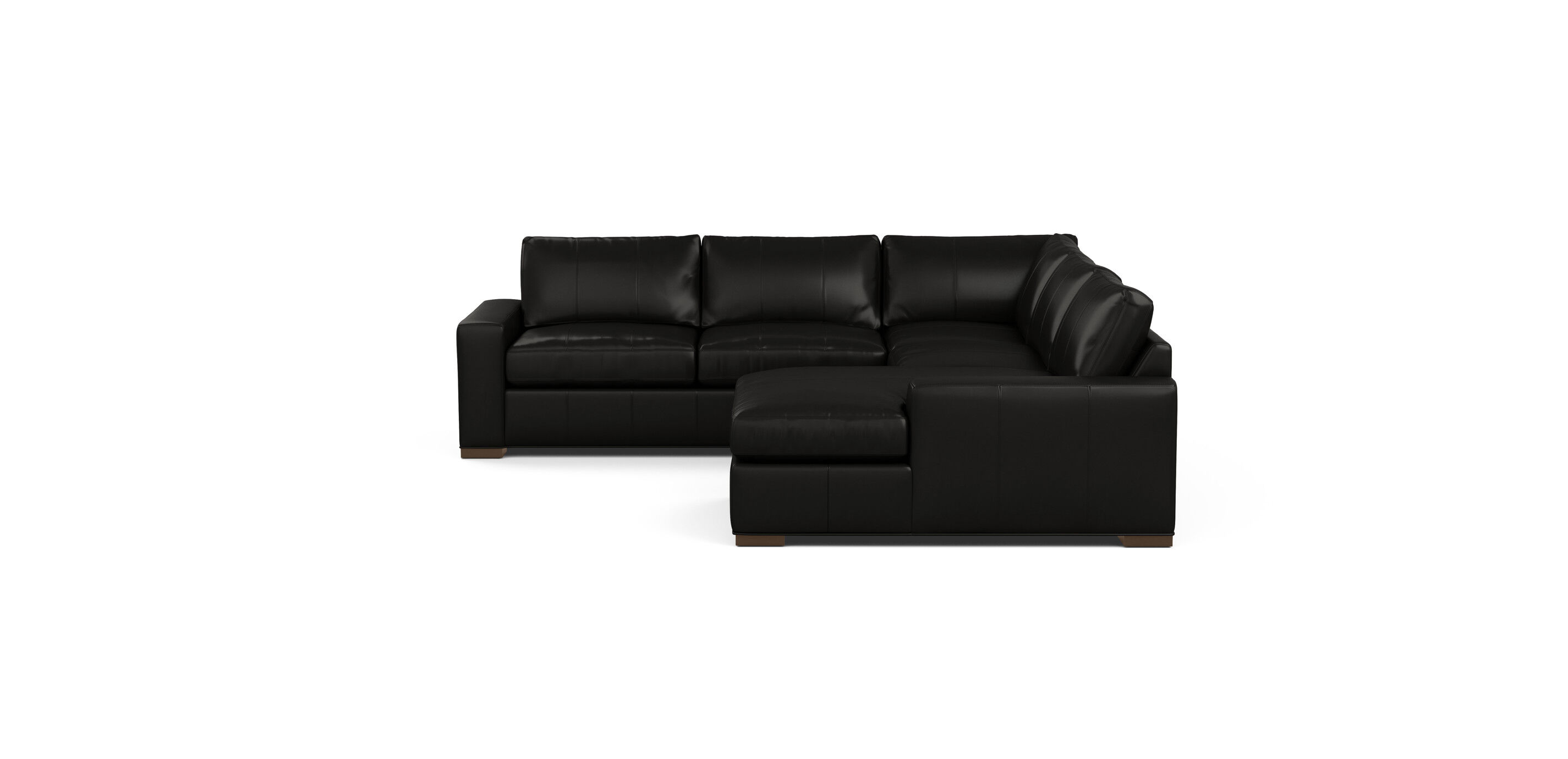 Conway Four-Piece Leather Sectional with Chaise