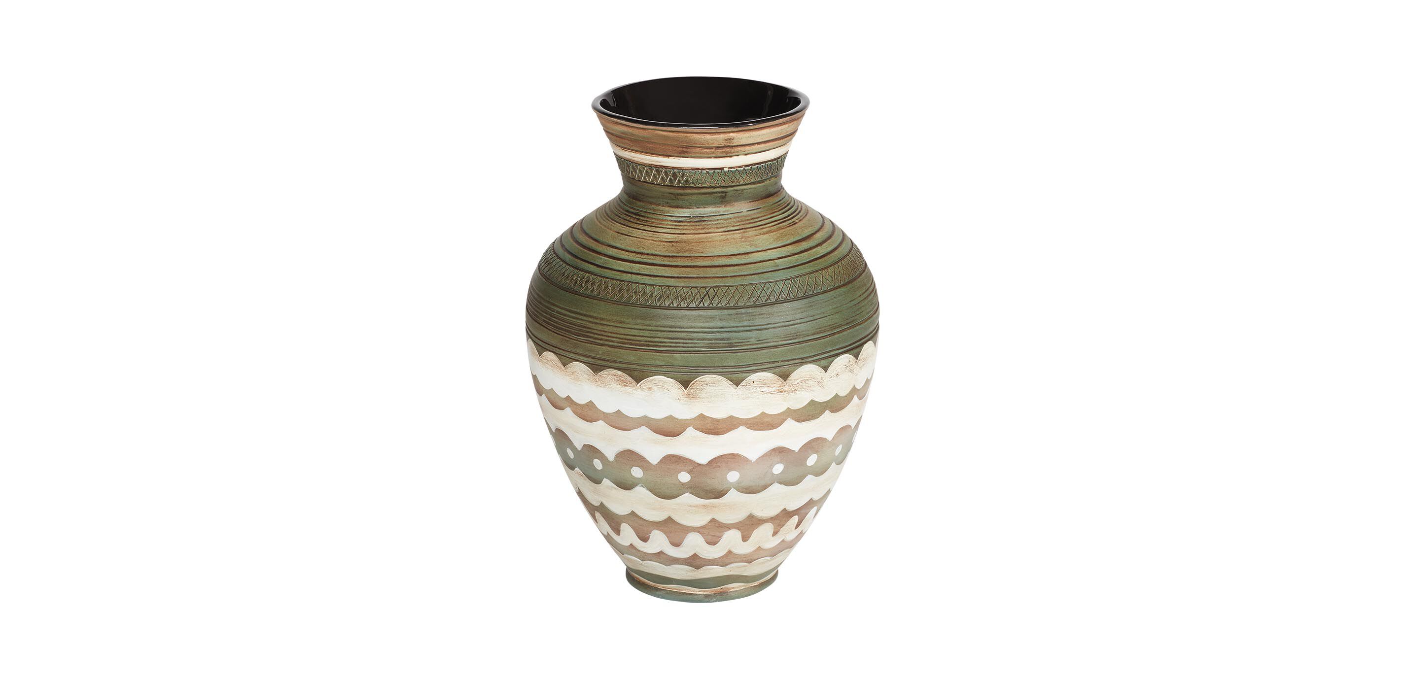 Terra Verde Painted Pottery Vase