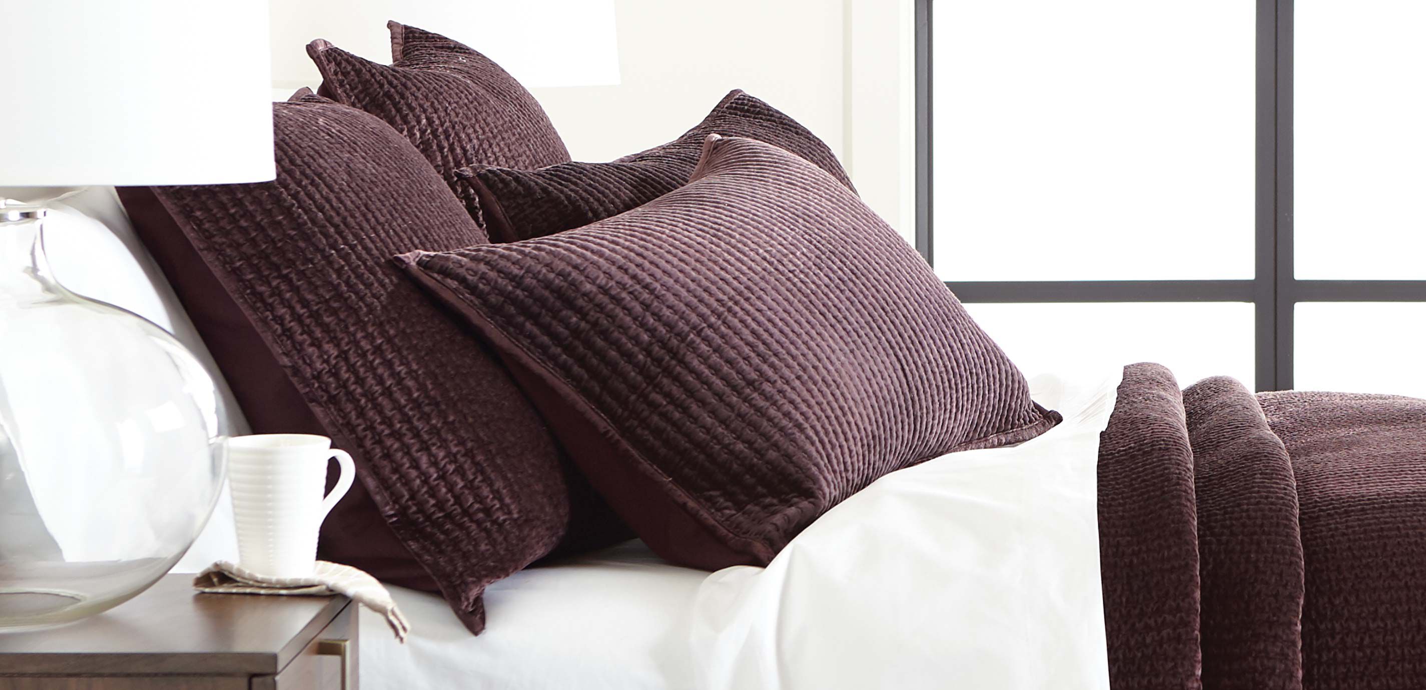 Velvet Quilted Sham, Beet