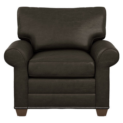 Bennett Roll-Arm Leather Chair image 727881